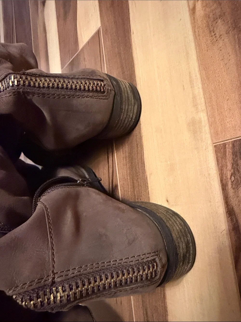 Women’s brown Steve Madden Over-the-Knee Zip Riding Boots